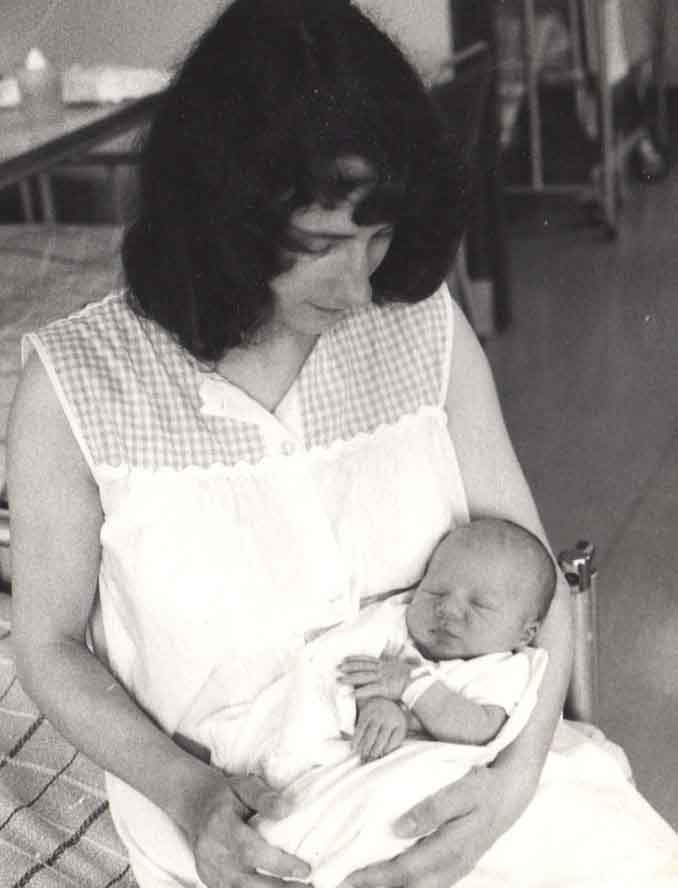 angela with Felix, 2 days old