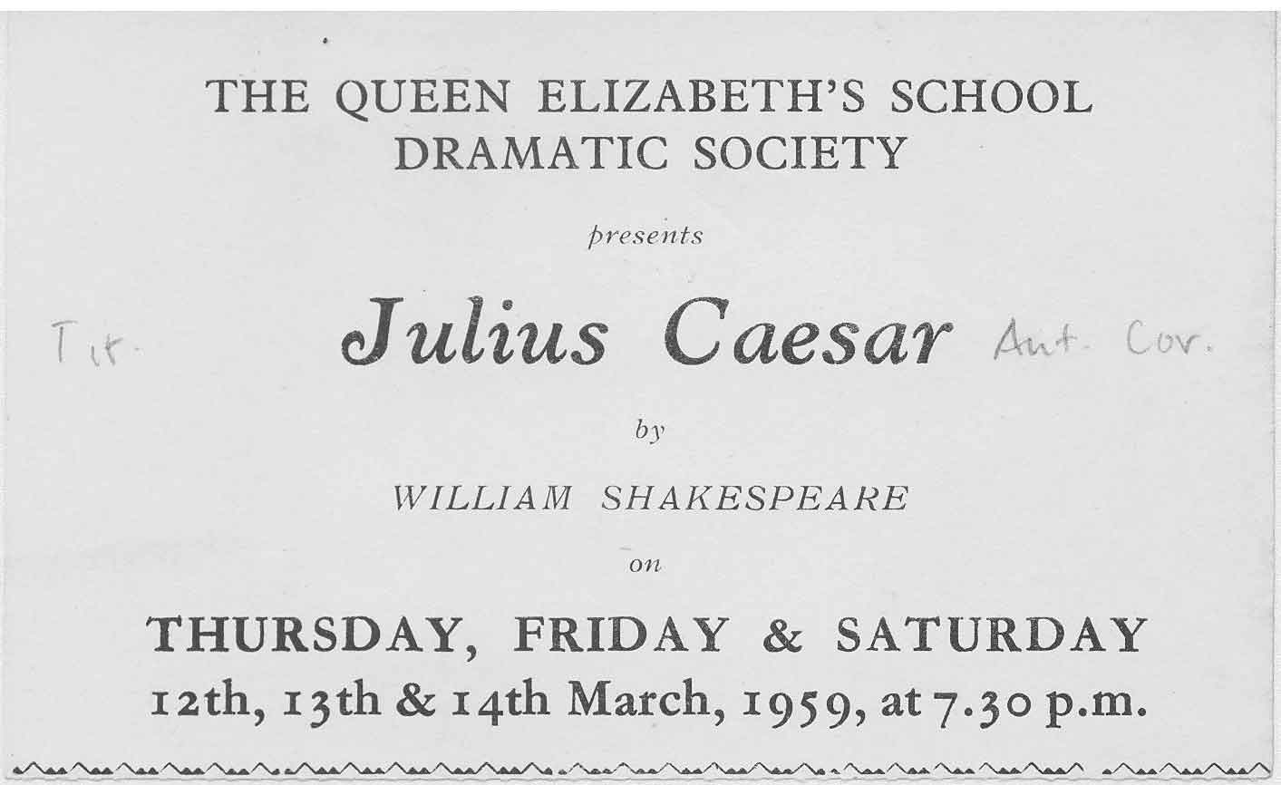 School play, 1959 - ticket