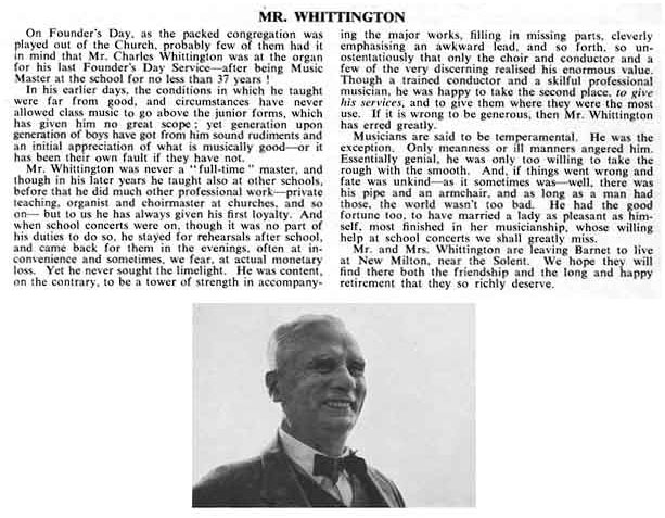 Music master 'Dickie' Whittington retires