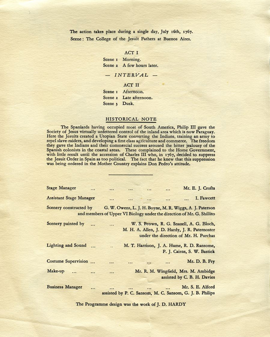 School play, 1961