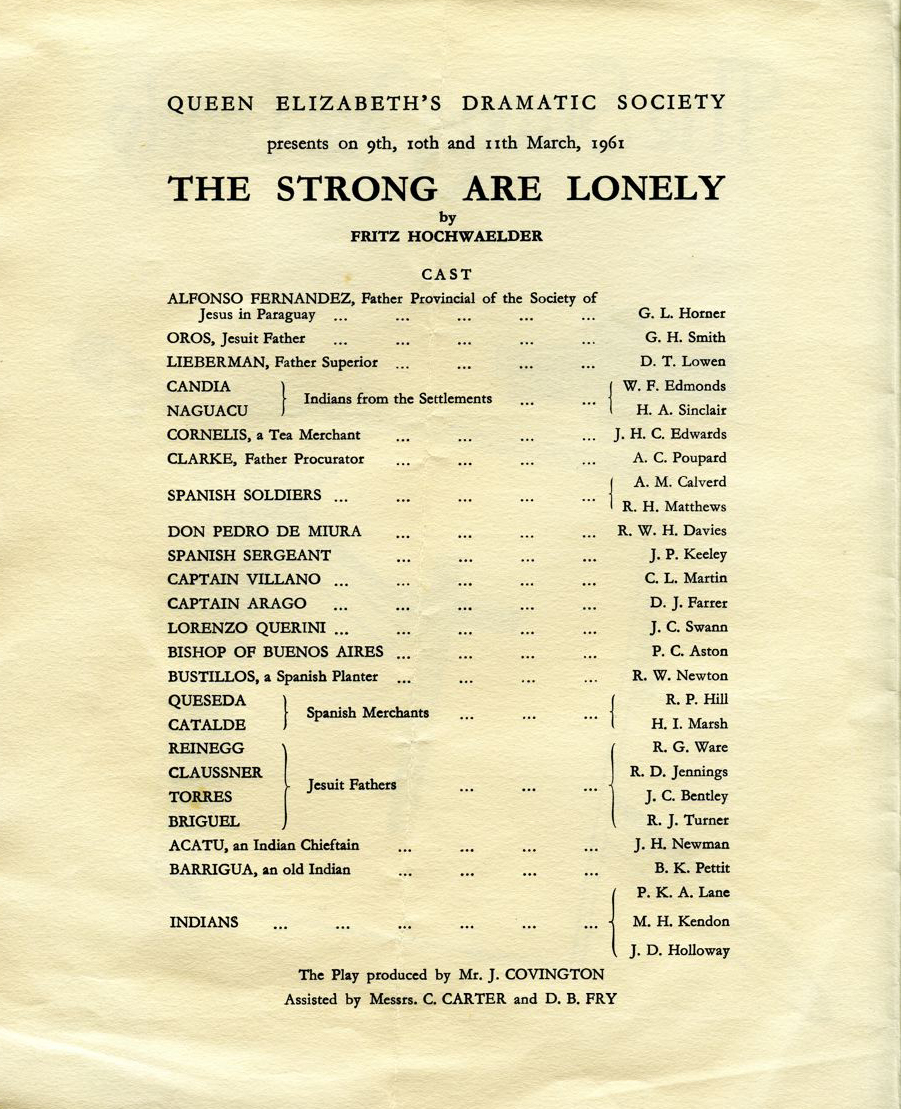 School play, 1961 - cover