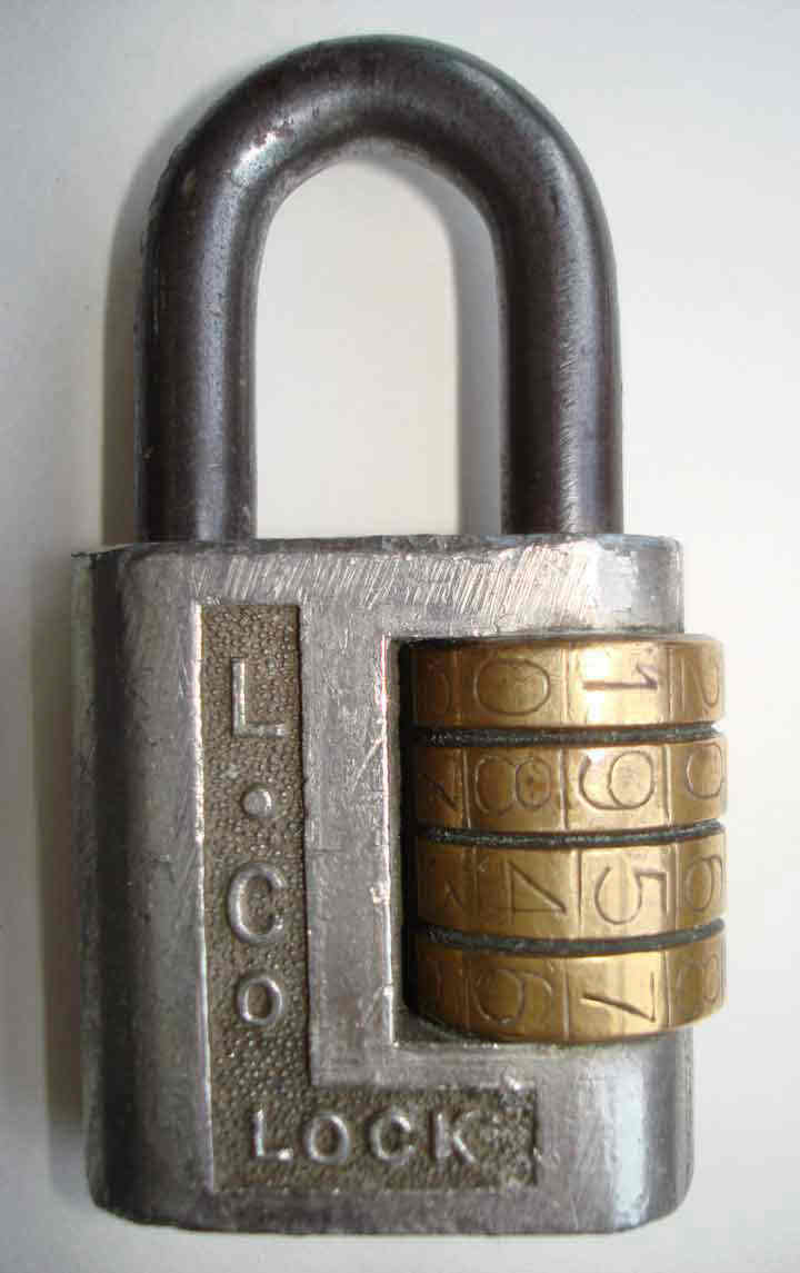school kitbag padlock, 1950s